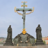 Czech Republic - Prague - Several 18th century statues originally on Charles Bridge now replaced by replicas