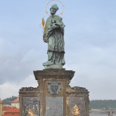 Czech Republic - Prague - Several 18th century statues originally on Charles Bridge now replaced by replicas