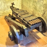 Czech Republic - Prague Castle - 14th century Ribauldequin infernal machine gun, in Golden Lane museum