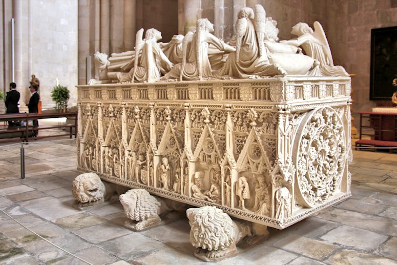 Inside the Alcobaça Monastery - the tomb of the 14th century King Pedro I