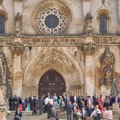 The façade of the Alcobaça Monastery, the portal and the rose window, are original Gothic