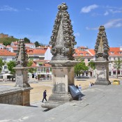The sculptures at the entrance to the Alcobaça Monastery