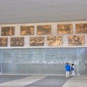 At the entrance to the Basilica of the Holy Trinity