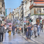 Rua de Santa Catarina - pedestrian shopping mall in Porto