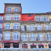 The Ribeira Apartments on the Porto side of the Douro River have views across the river to Gaia