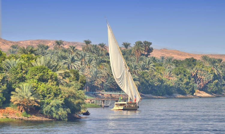Along the Nile - small Felucca, Egypt
