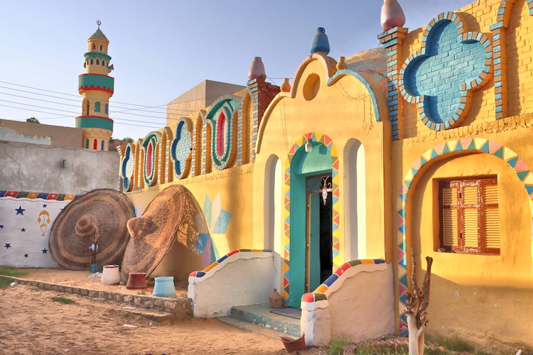 Along the Nile - Nubian Village at Aswan, Egypt