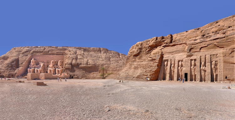 The relocated temples of Abu Simbel - Ramesses II on the left, Nefertari on the right