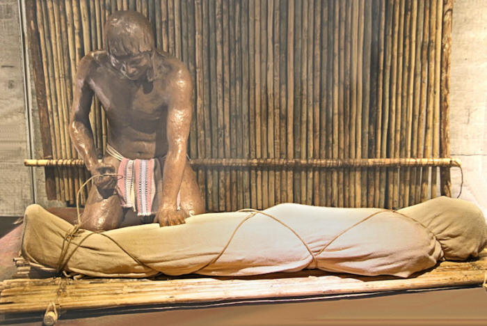 Depiction of &nbsp;Pre-Columbian funeral, Gold Museum, San Jose, Costa Rica